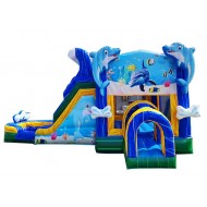 Dolphin Bounce House With Slide